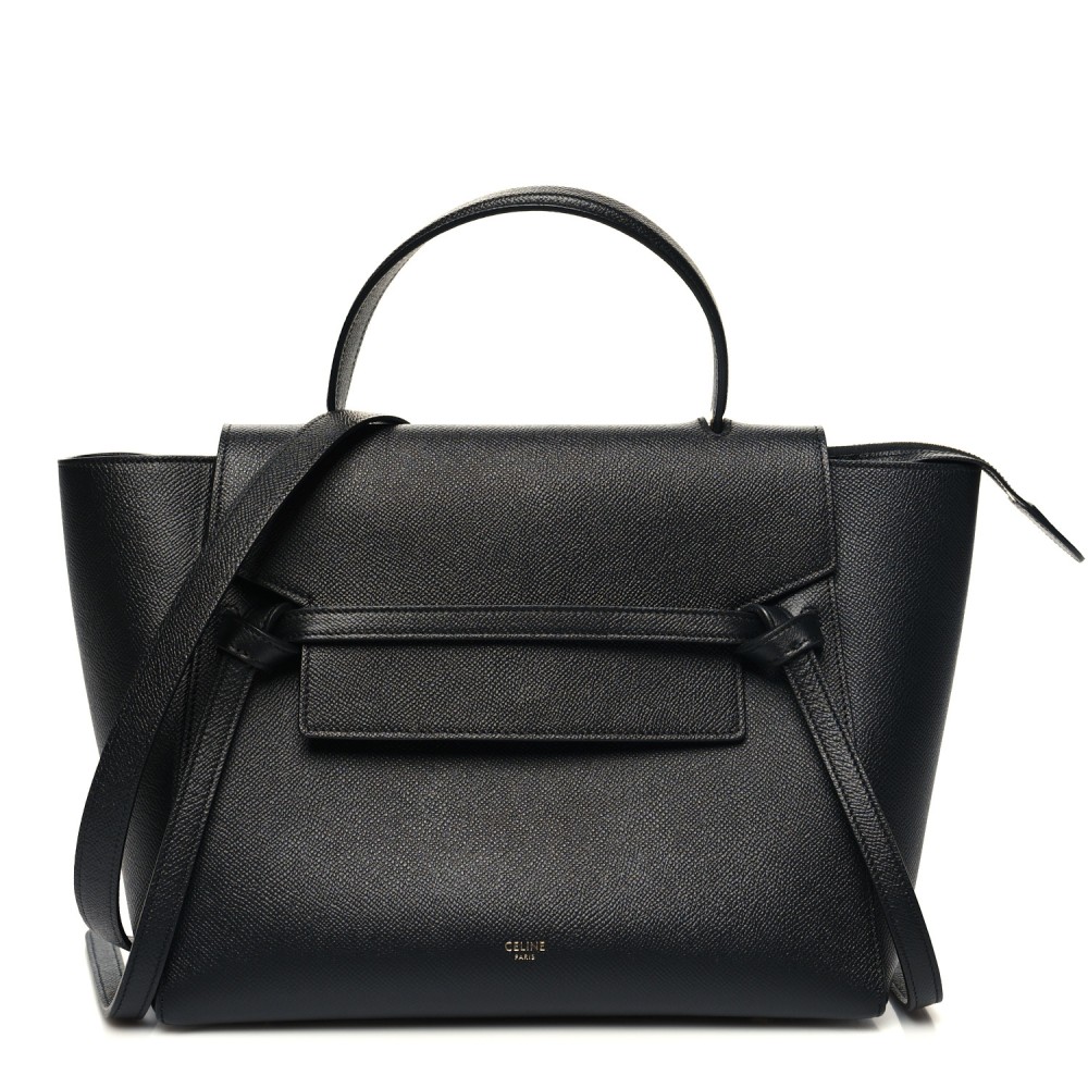 Grained Calfskin Mini Belt Bag Black