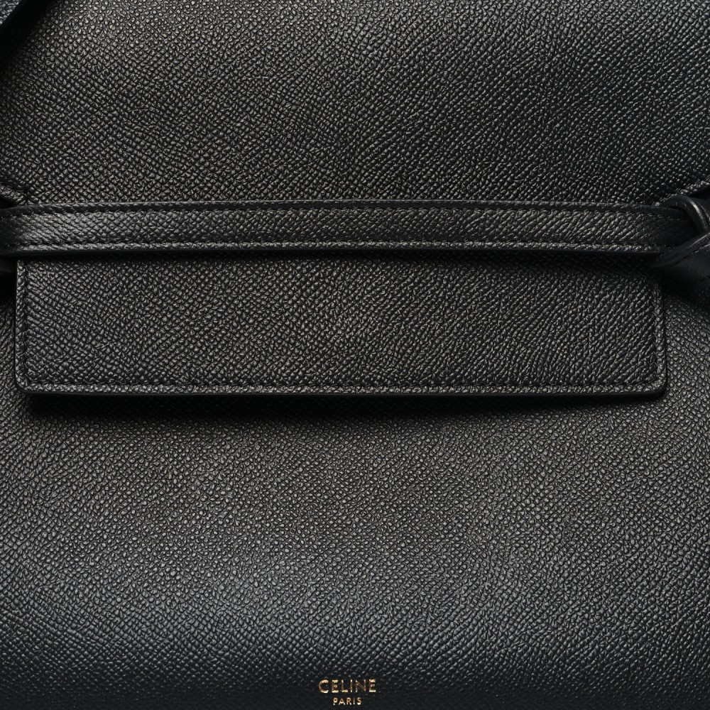 Grained Calfskin Mini Belt Bag Black