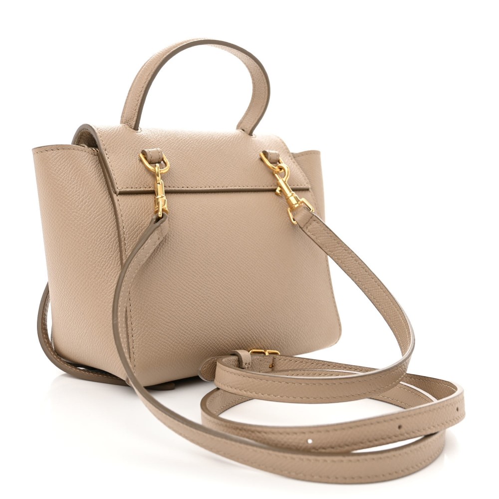 Grained Calfskin Pico Belt Bag Light Taupe