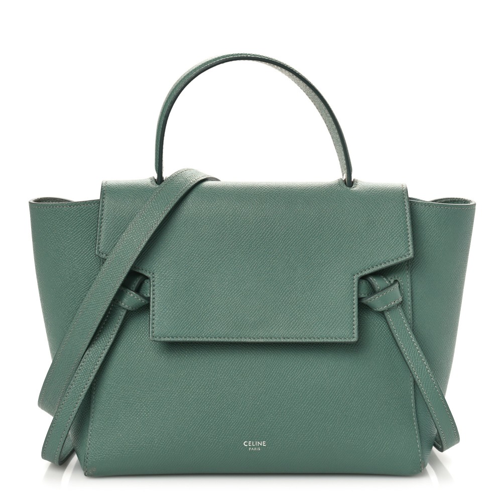 Grained Calfskin Micro Belt Bag Celadon