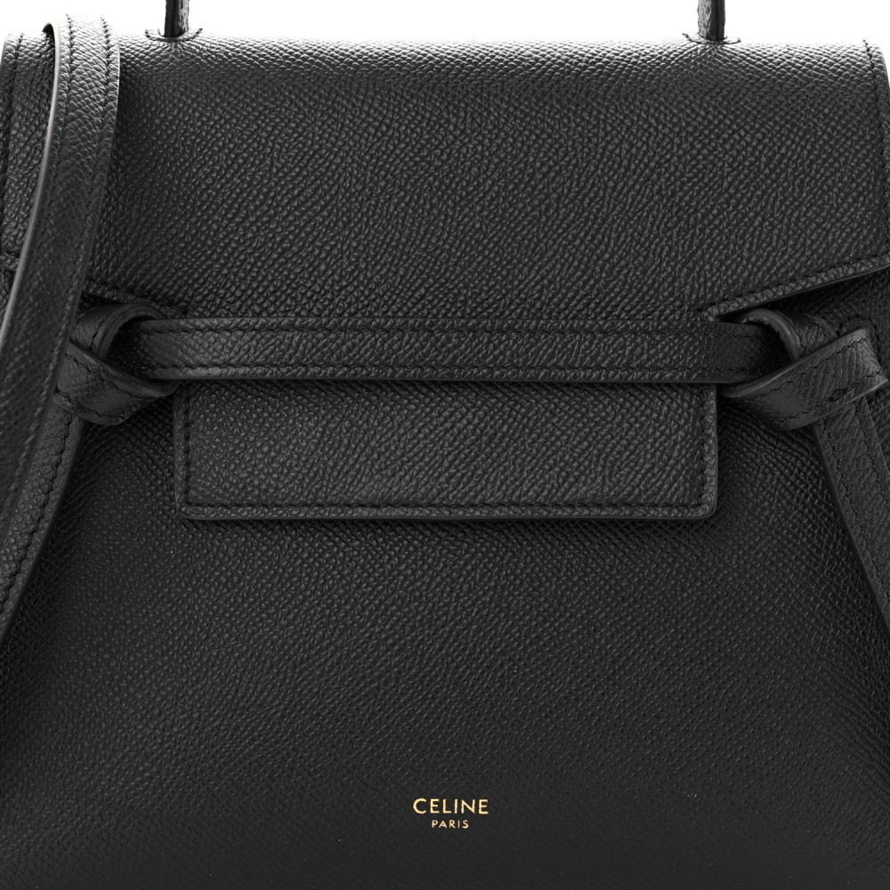 Grained Calfskin Nano Belt Bag Black