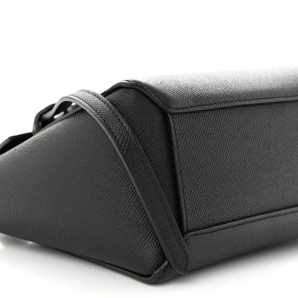 Grained Calfskin Nano Belt Bag Black