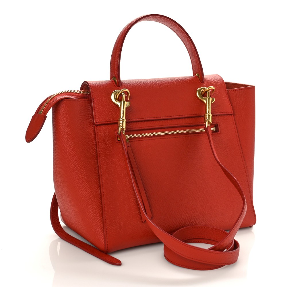 Grained Calfskin Micro Belt Bag Fox Red