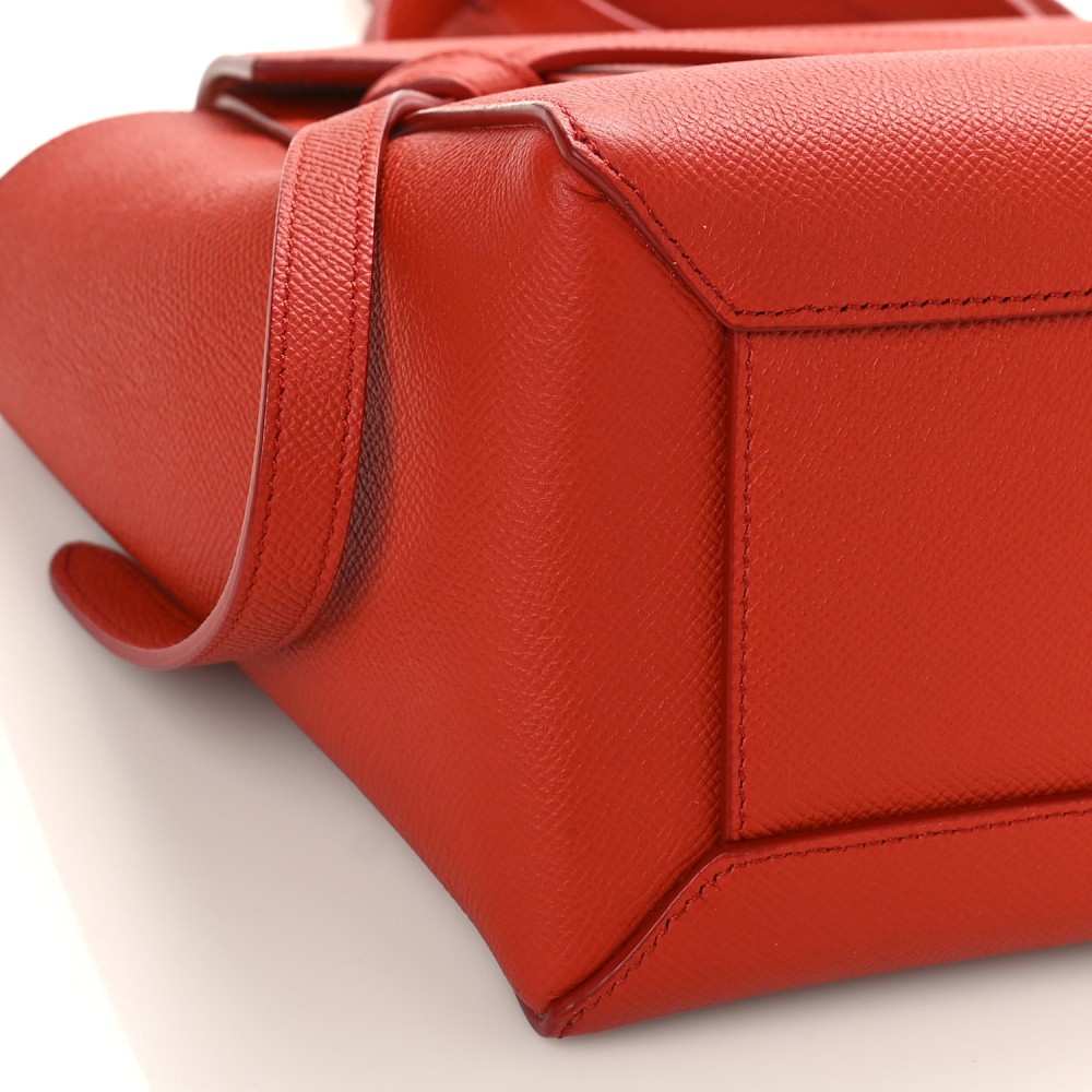 Grained Calfskin Micro Belt Bag Fox Red