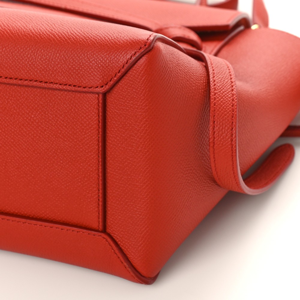 Grained Calfskin Micro Belt Bag Fox Red