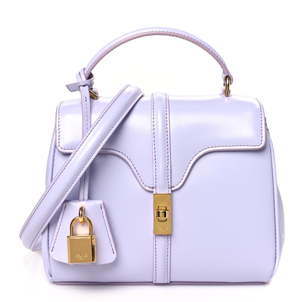 Satinated Calfskin Mini 16 Top Handle Bag Light Lilac