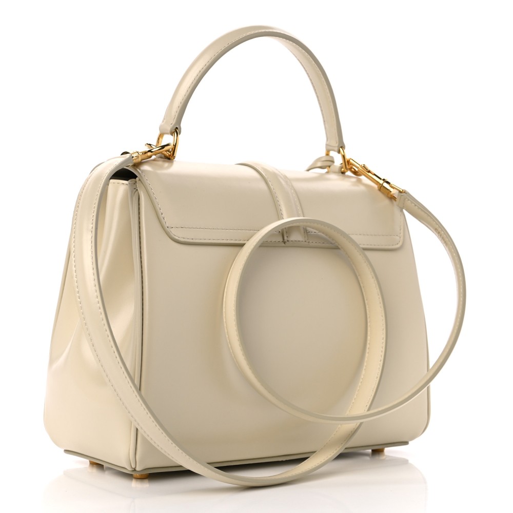 Satinated Calfskin Small 16 Top Handle Bag Limestone