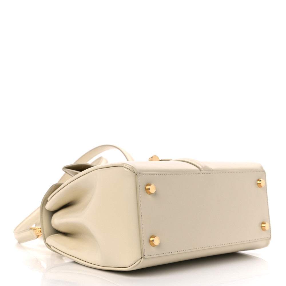 Satinated Calfskin Small 16 Top Handle Bag Limestone