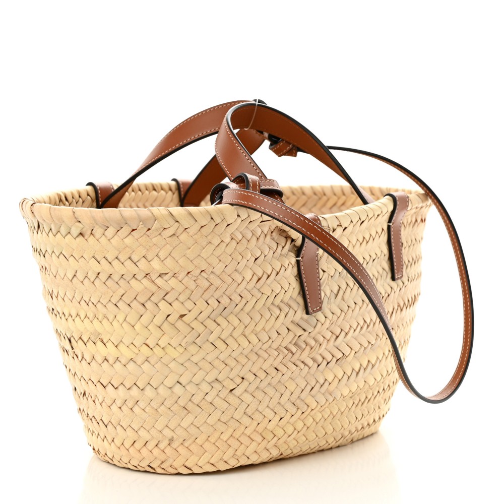 Raffia Calfskin Heart Triomphe Teen Panier Tan