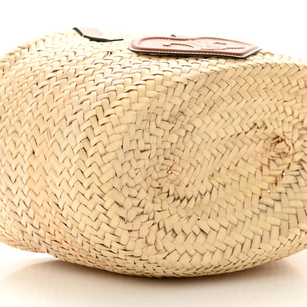 Raffia Calfskin Heart Triomphe Teen Panier Tan