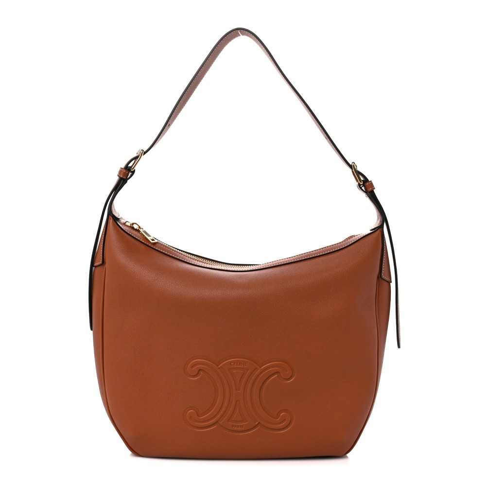 Supple Calfskin Triomphe Heloise Shoulder Bag Tan