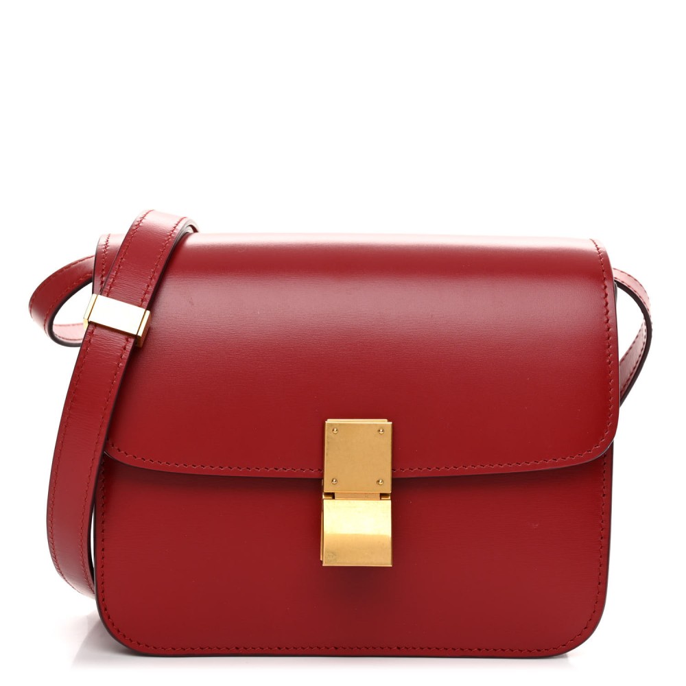 Box Calfskin Teen Classic Box Flap Bag Red