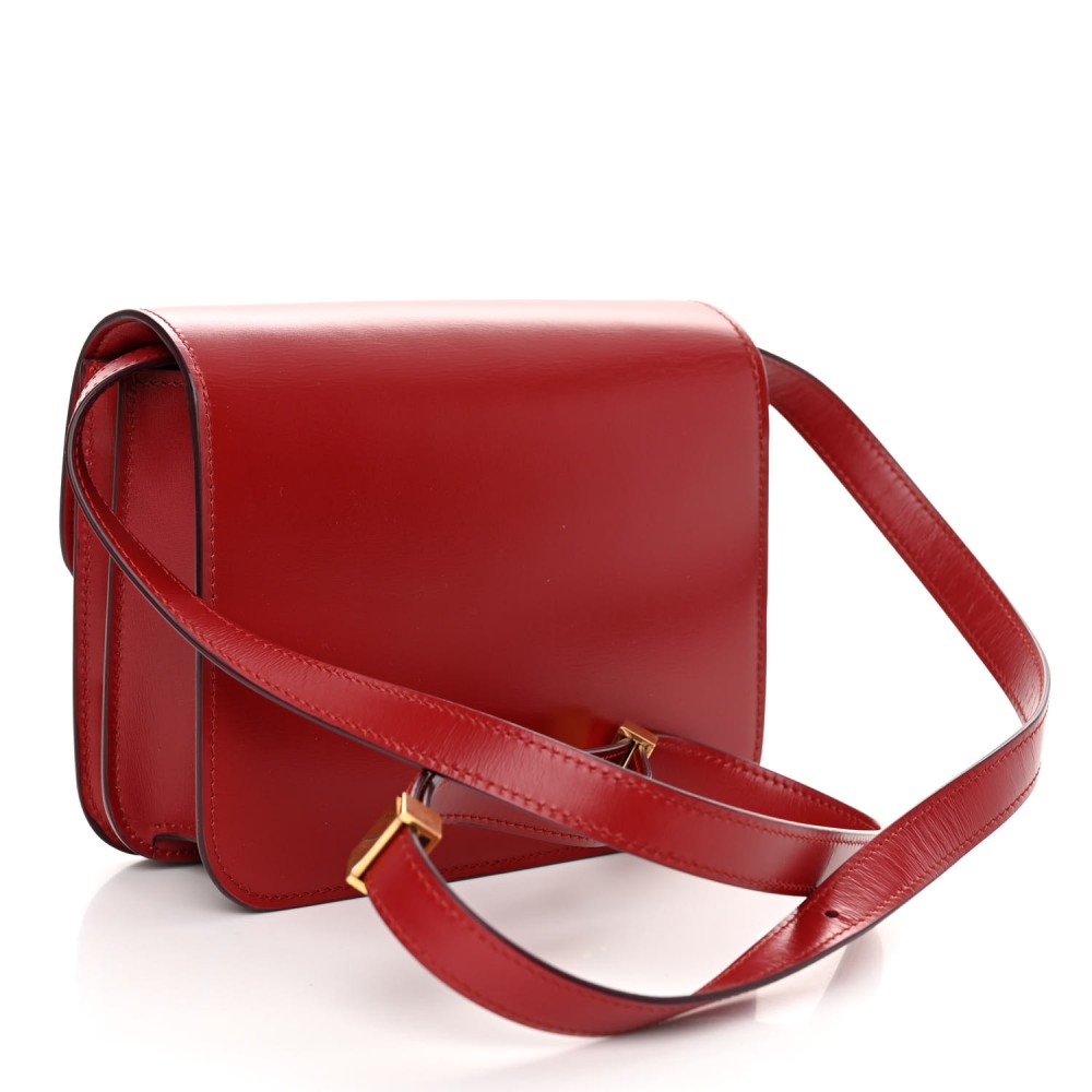 Box Calfskin Teen Classic Box Flap Bag Red