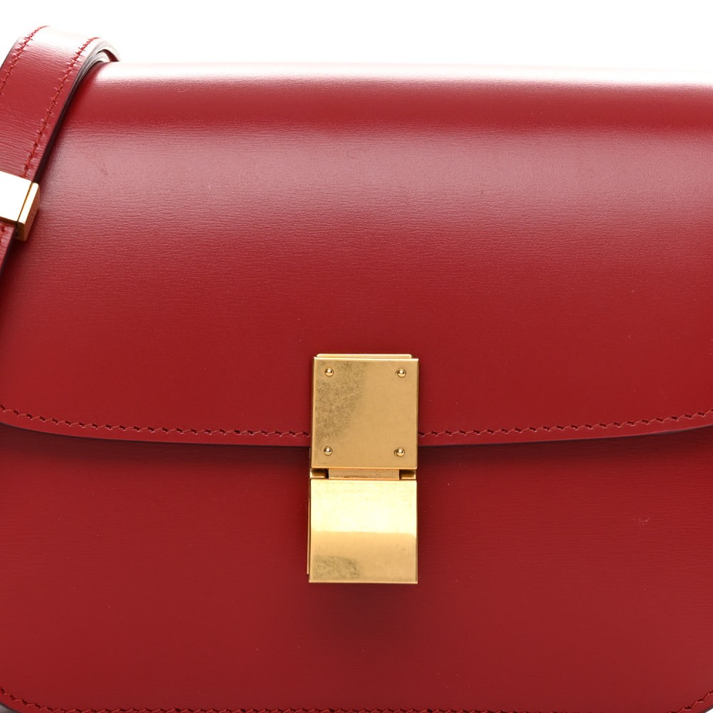 Box Calfskin Teen Classic Box Flap Bag Red