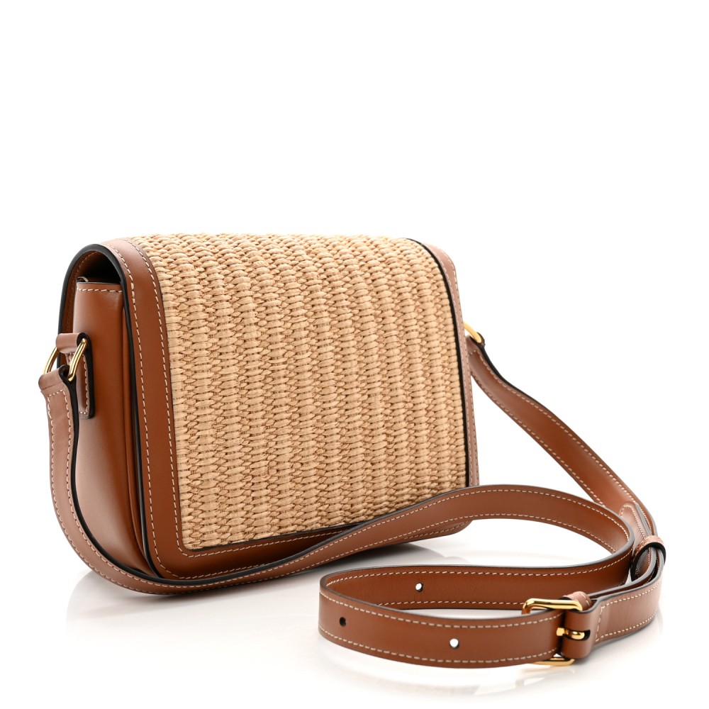 Raffia Calfskin Teen Triomphe Natural Tan