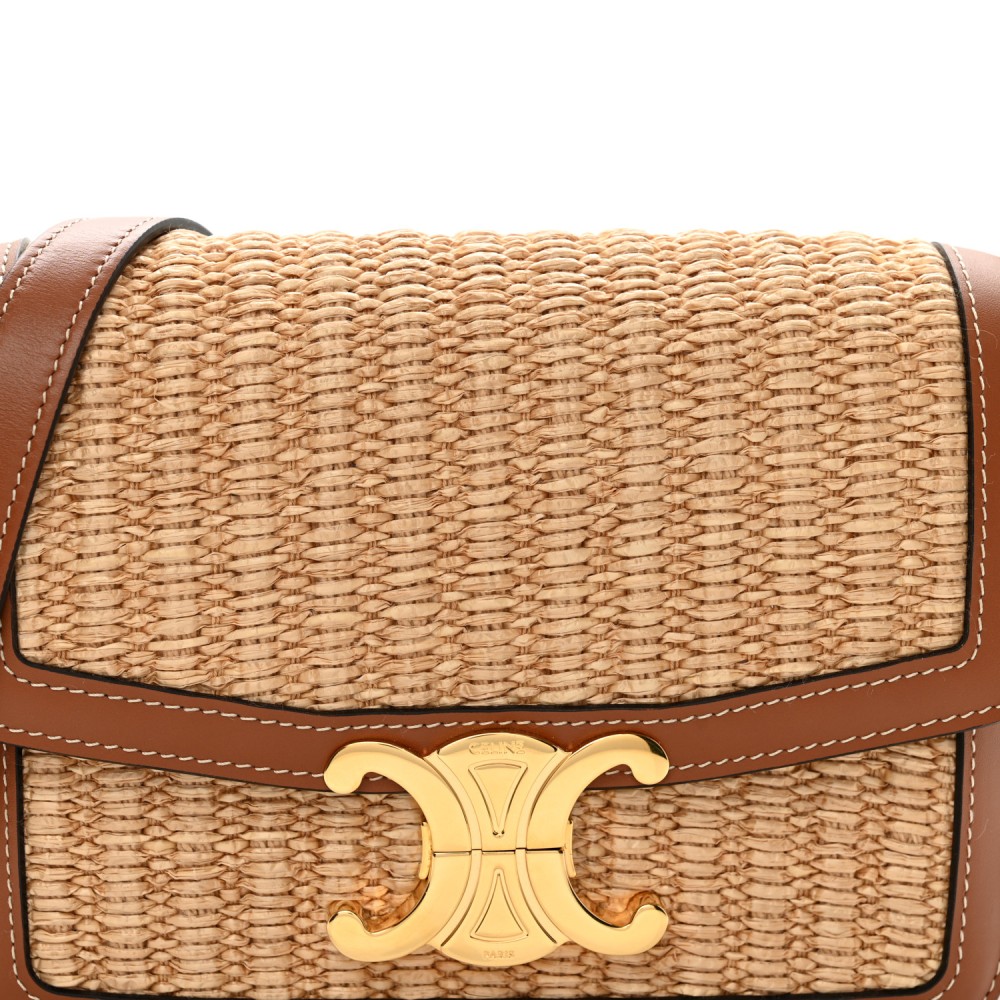 Raffia Calfskin Teen Triomphe Natural Tan