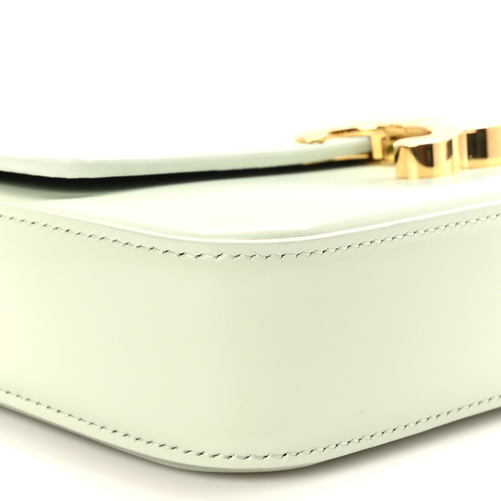 Shiny Calfskin Triomphe Chain Shoulder Bag Jade