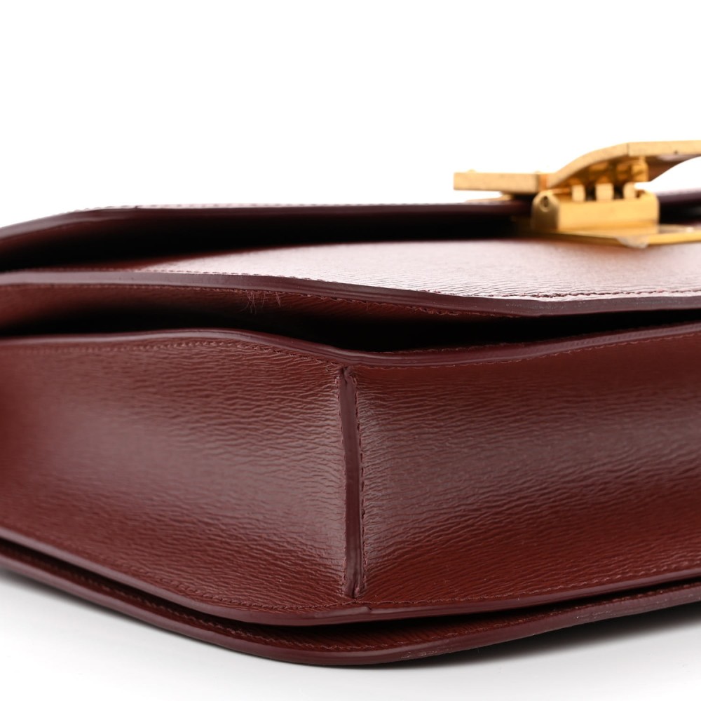 Liege Calfskin Medium Classic Box Flap Bag Burgundy