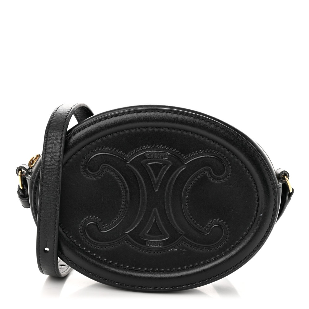 Smooth Calfskin Cuir Triomphe Oval Bag Black