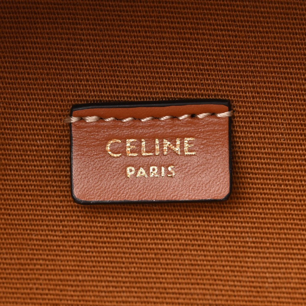 Calfskin Triomphe Canvas Half Moon Case Tan