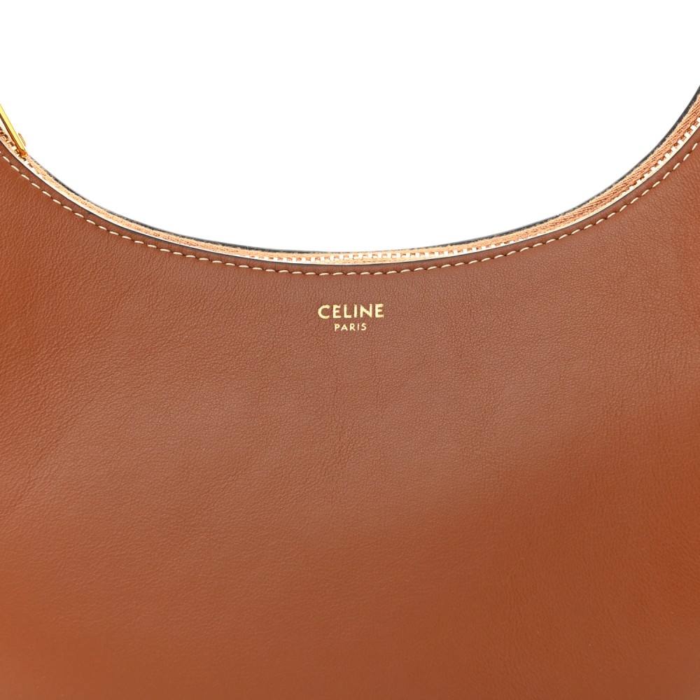 Smooth Calfskin Medium Strap Ava Shoulder Bag Tan