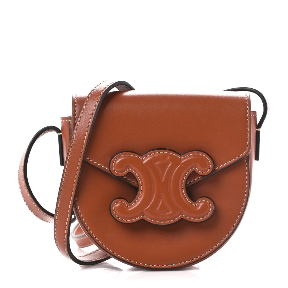 Smooth Calfskin Triomphe Mini Besace Crossbody Tan