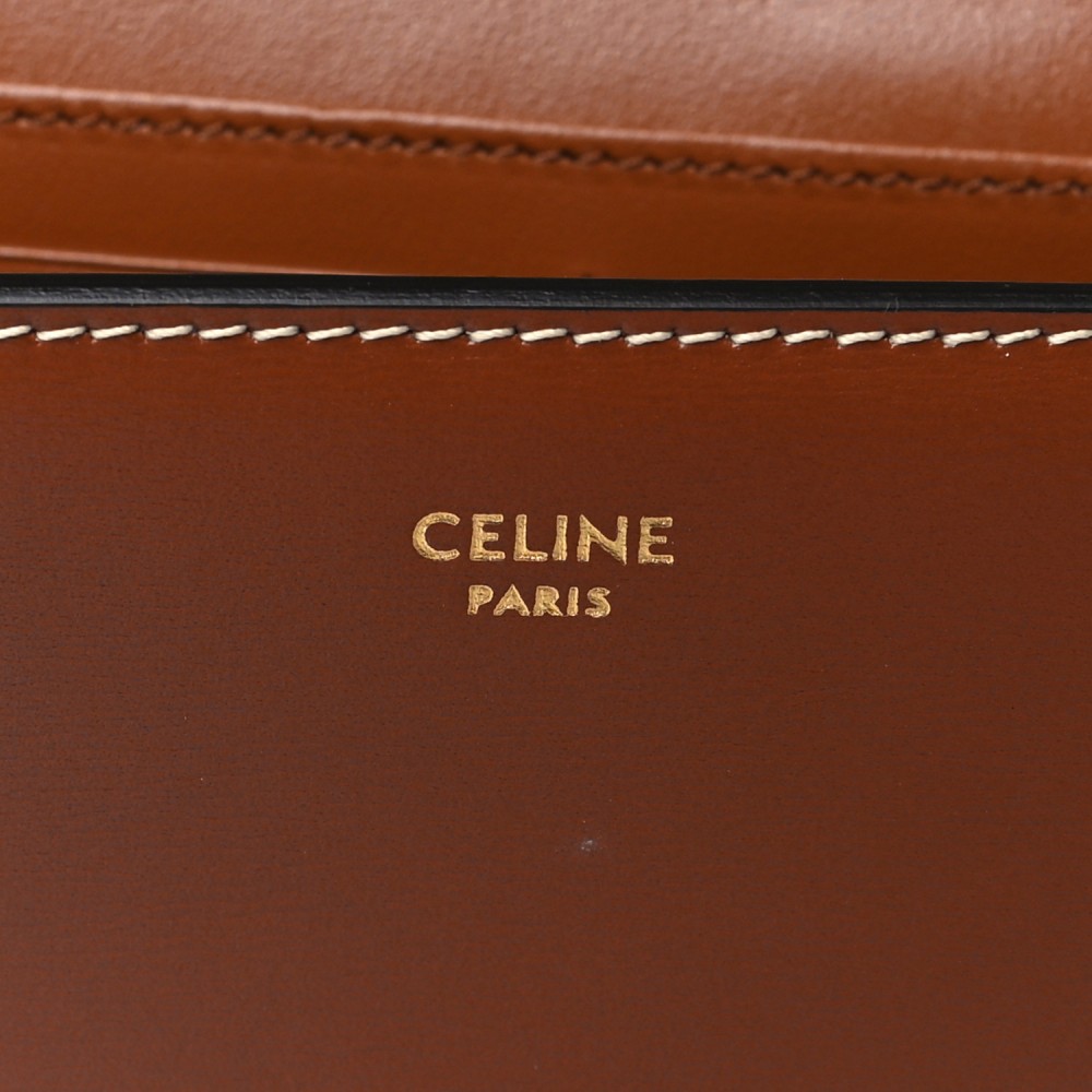 Shiny Calfskin Triomphe Margo Wallet on Chain Gold