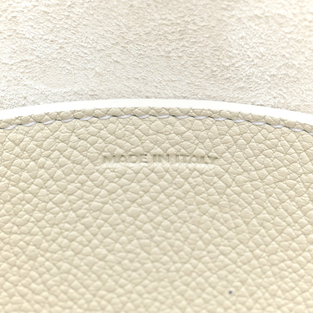 Grained Calfskin Small Cuir Triomphe Bucket Bag White