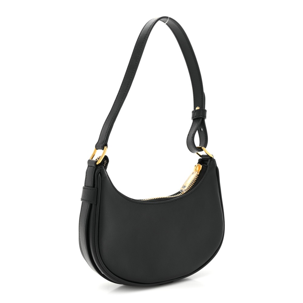 Smooth Calfskin Mini Ava Shoulder Bag Black