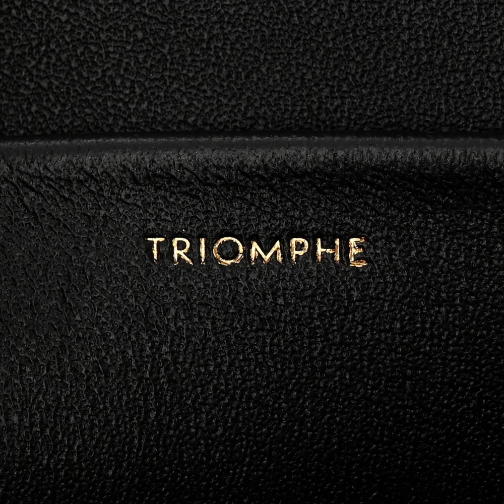 Shiny Calfskin Triomphe Shoulder Bag Black