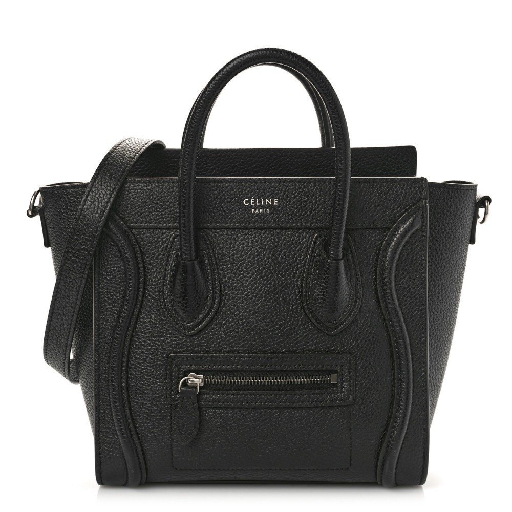 Drummed Calfskin Nano Luggage Black