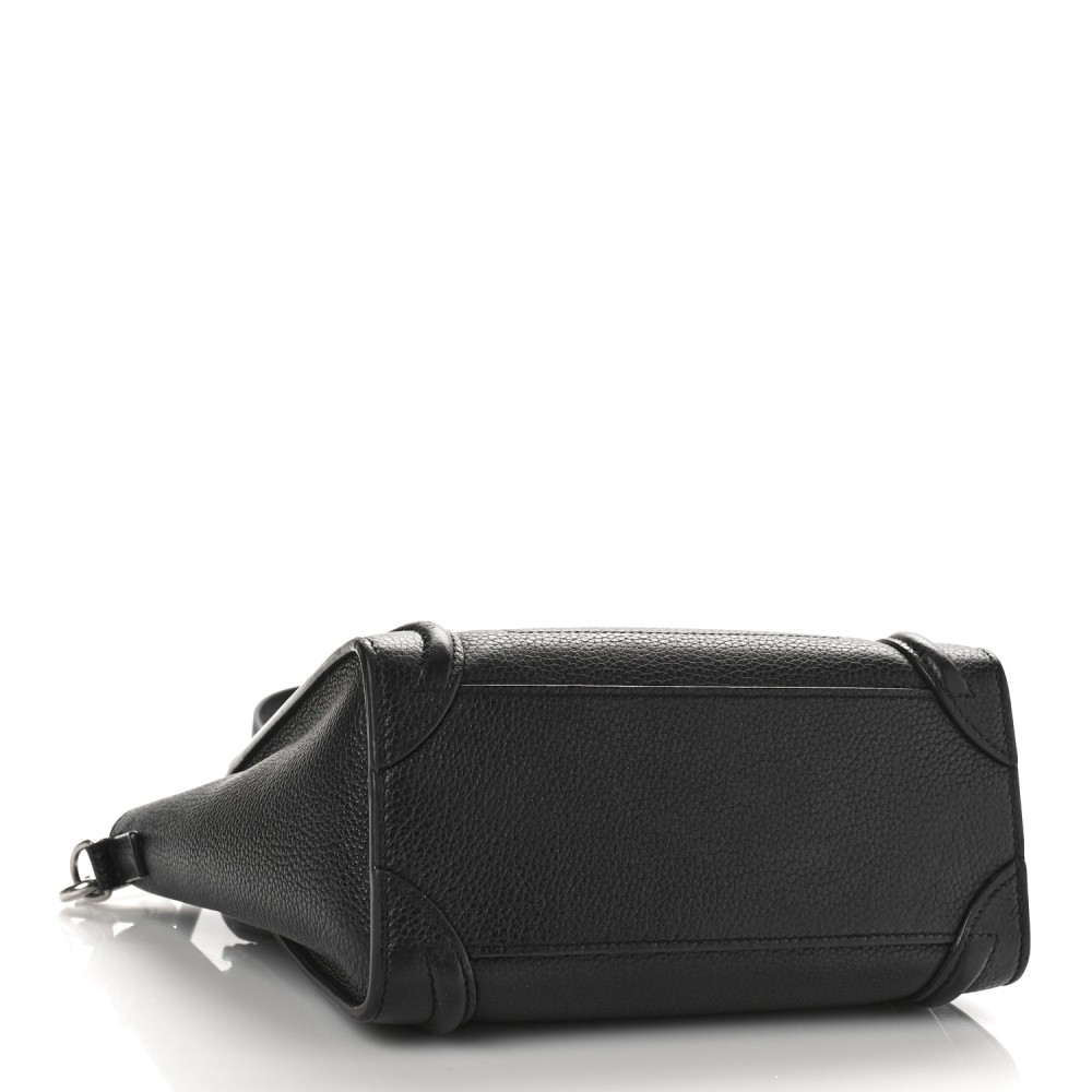 Drummed Calfskin Nano Luggage Black