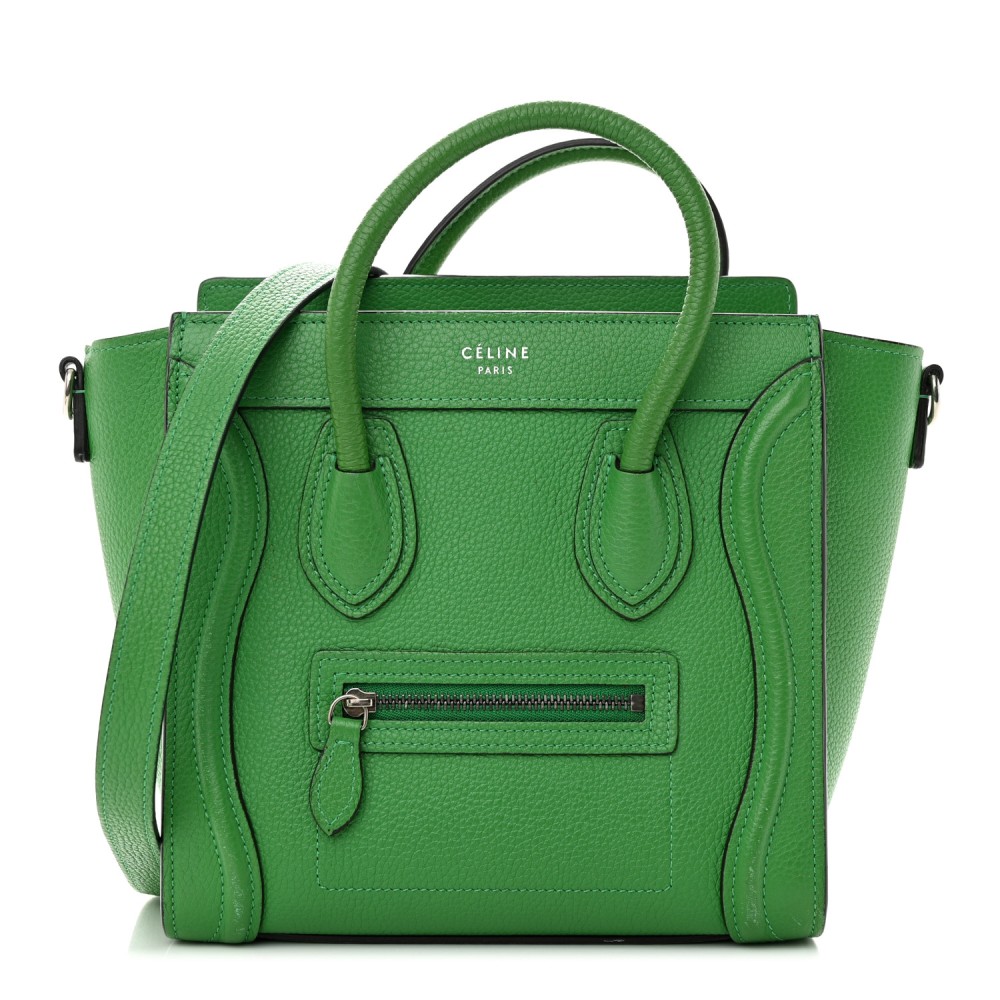 Drummed Calfskin Nano Luggage Mint