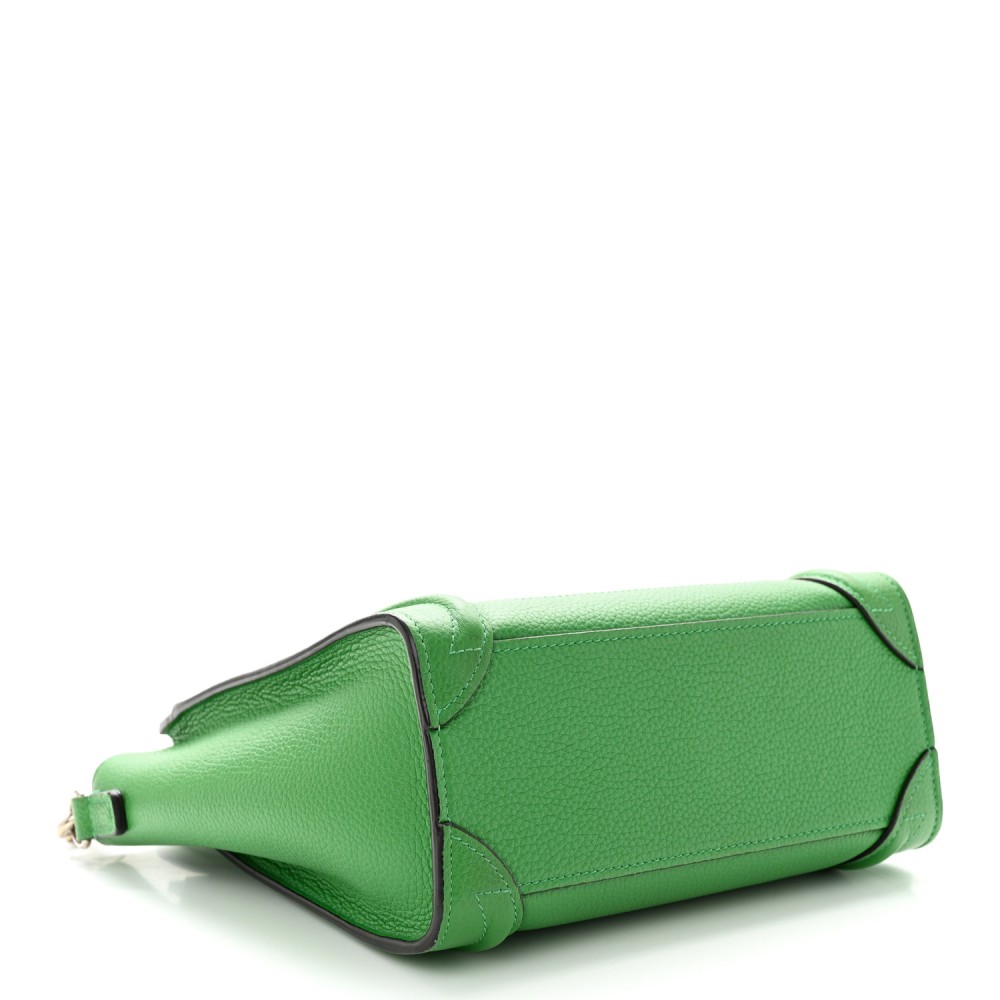 Drummed Calfskin Nano Luggage Mint