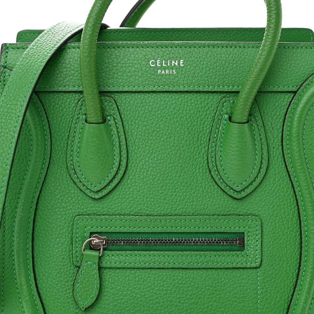 Drummed Calfskin Nano Luggage Mint