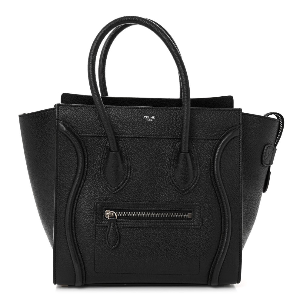 Drummed Calfskin Micro Luggage Black