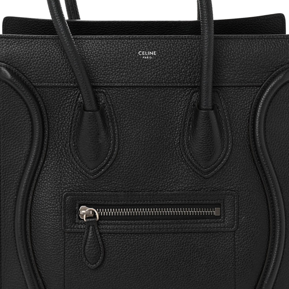 Drummed Calfskin Micro Luggage Black