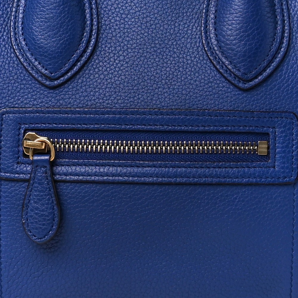 Drummed Calfskin Micro Luggage Indigo