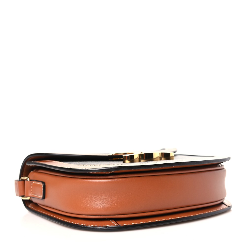 Canvas Calfskin Triomphe Teen Besace Tan