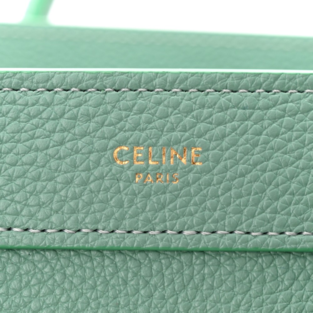 Drummed Calfskin Nano Luggage Ice Mint