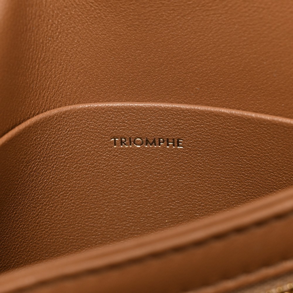 Shiny Calfskin Besace Clea Triomphe Bronze