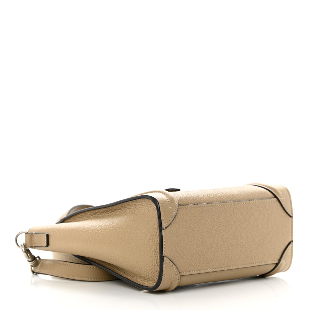 Drummed Calfskin Nano Luggage Dune