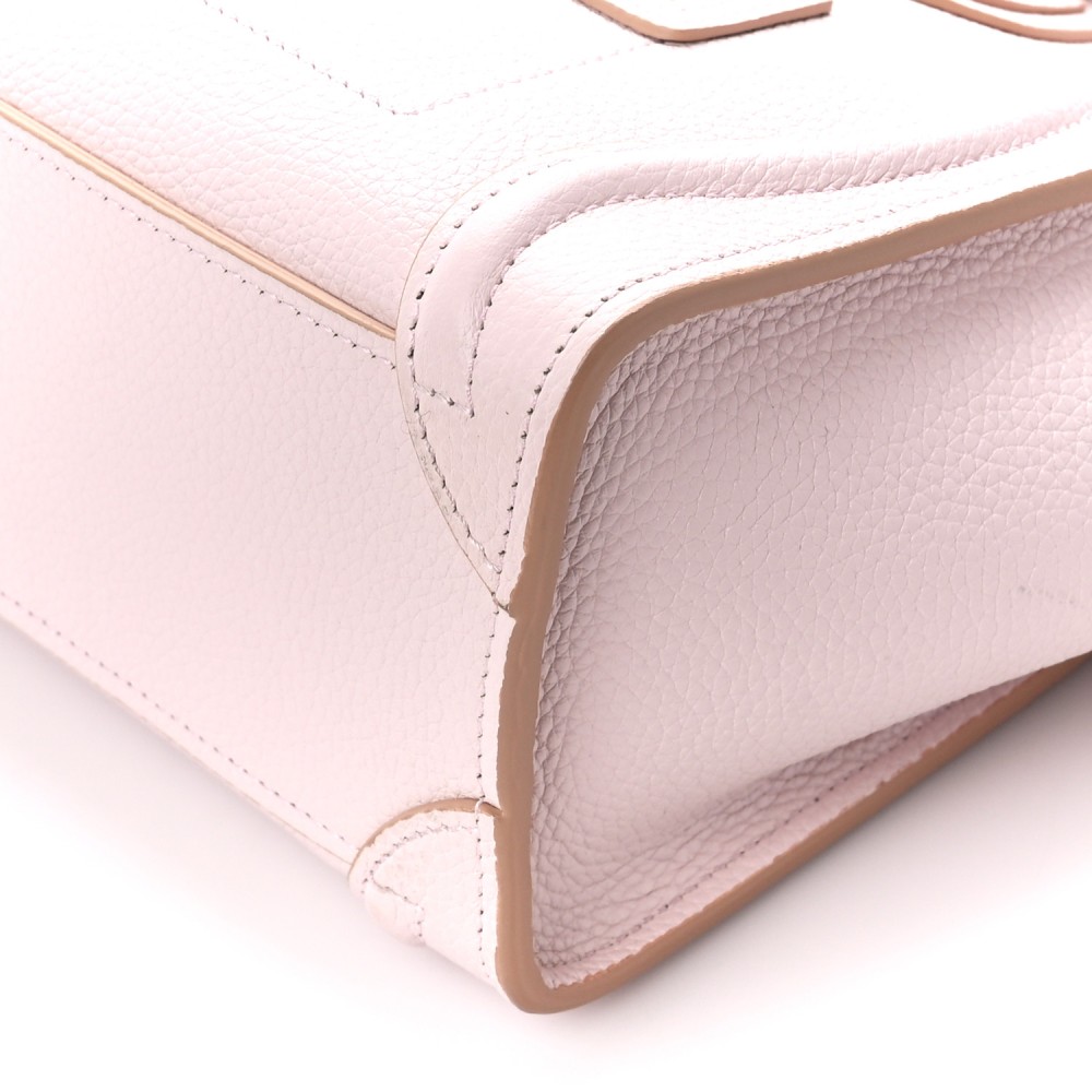 Drummed Calfskin Nano Luggage Pale Pink