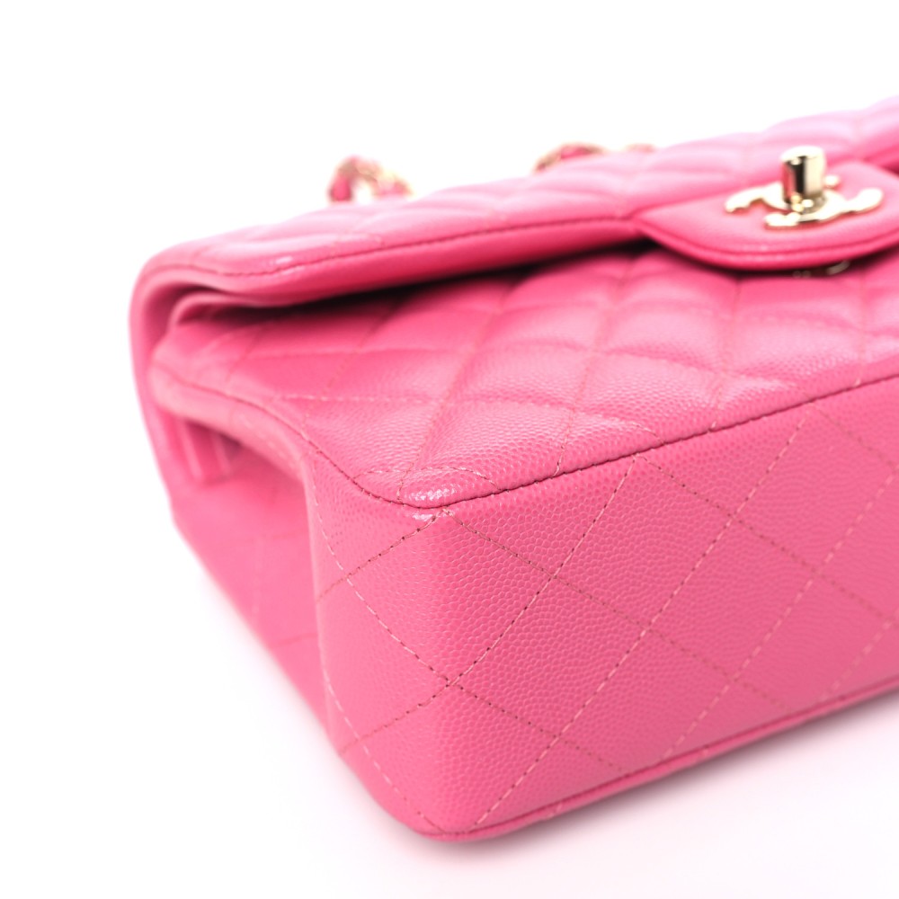 Caviar Quilted Small Double Flap Pink