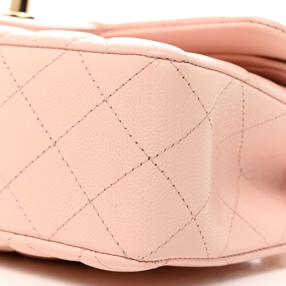 Caviar Quilted Small Double Flap Pink