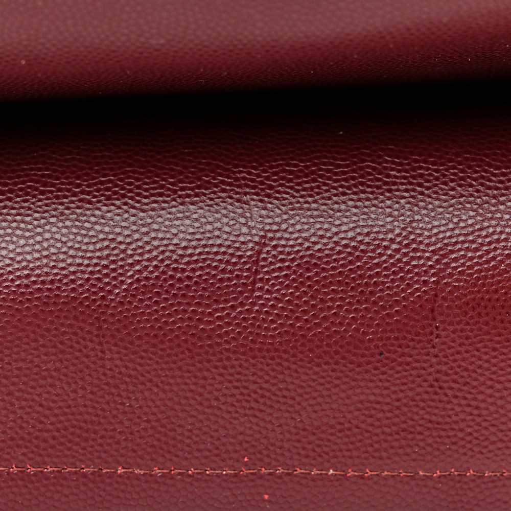 Caviar Quilted Small Double Flap Burgundy