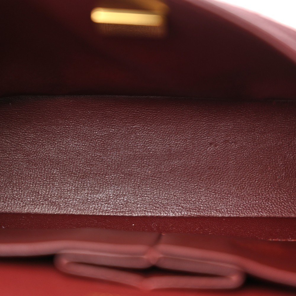 Caviar Quilted Small Double Flap Burgundy