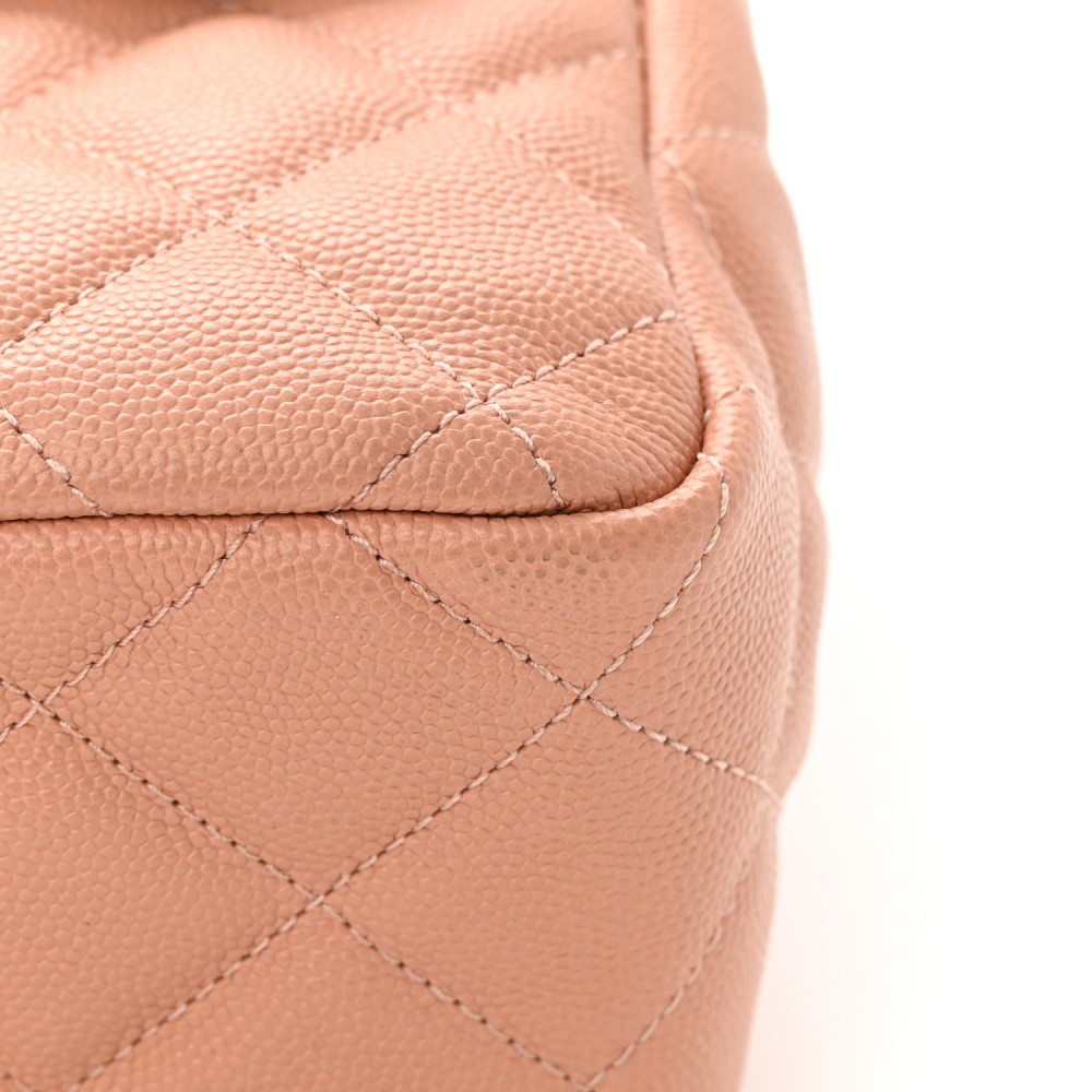 Caviar Quilted Wavy CC Hobo Beige