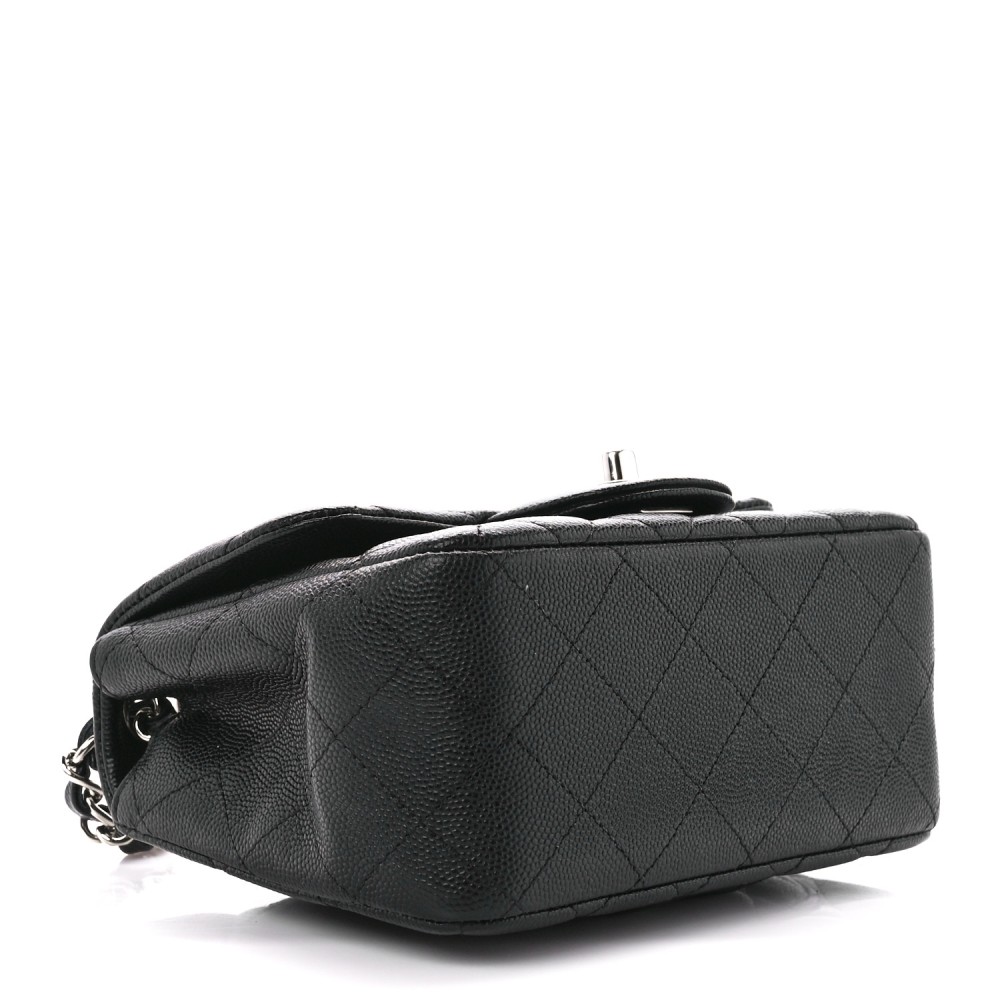 Caviar Quilted Mini Square Flap Black