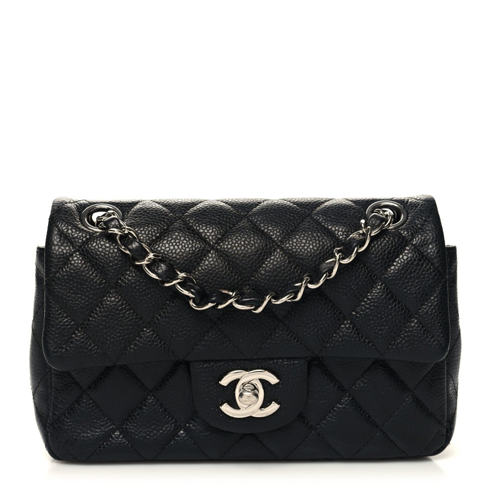 Caviar Quilted Mini Rectangular Flap Black